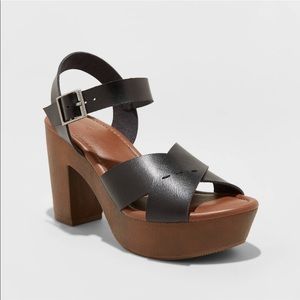 NWT Faux Leather Wood Bottom Pumps from Target